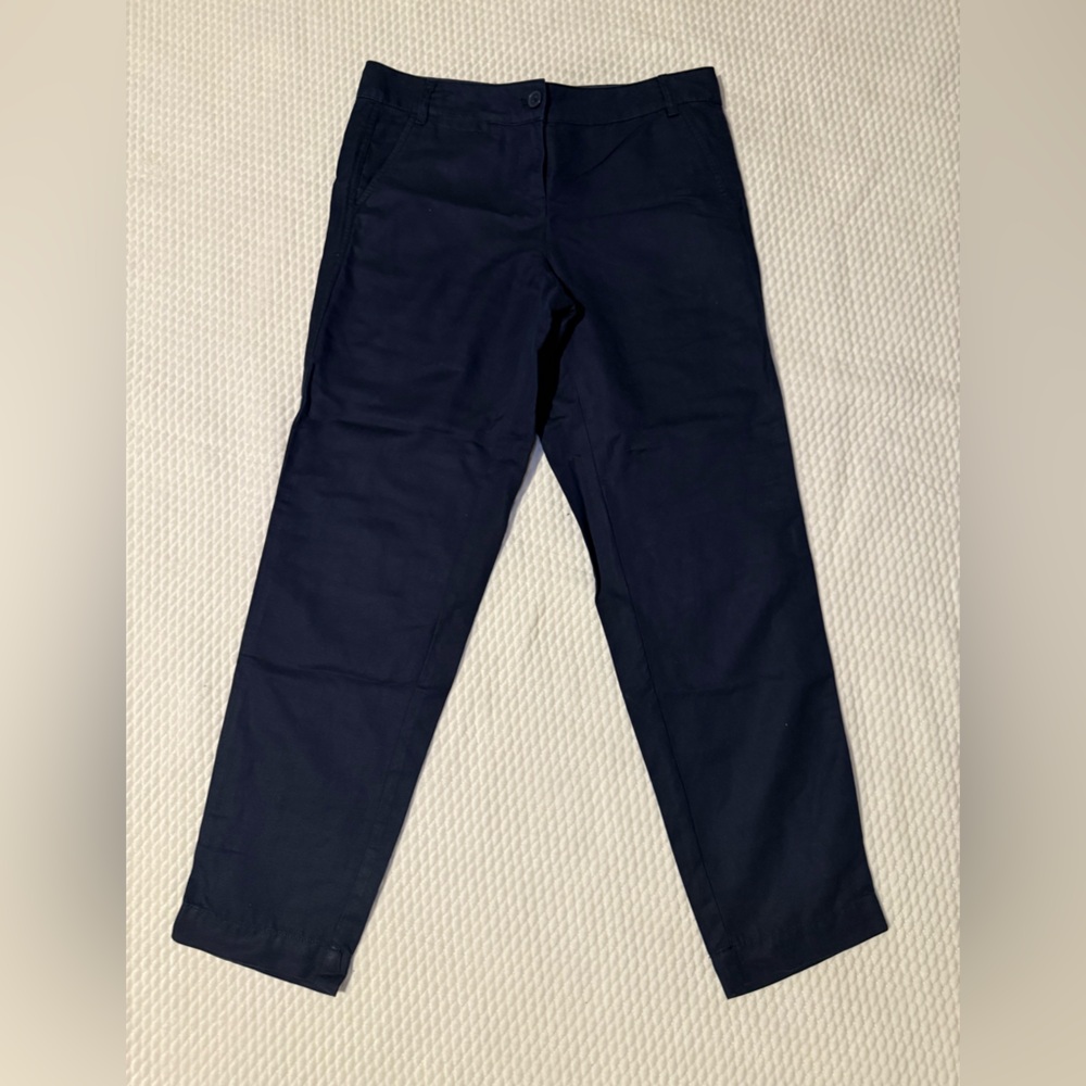 Loft Linen Blend Navy Blue Marisa Pant - Size 2